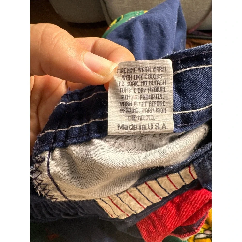 Vintage OshKosh B'gosh Kids‎ Navy Blue Red White Trimmed Casual Pants Size 5R
